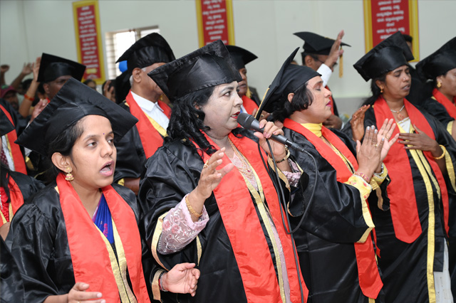 On Saturday, March 16th, 20 students from Grace Ministry Theological Bible College, Bangalore, which is associated with United Theological Research University, were awarded Certificates of B.Th by Bro Andrew Richard. 